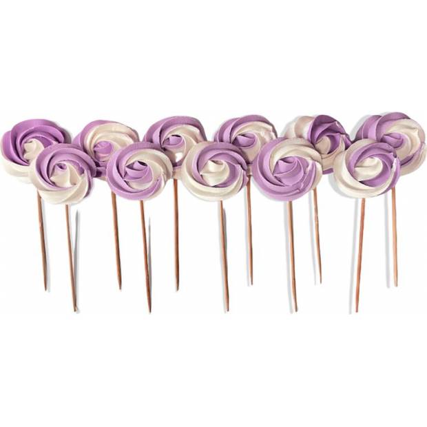 Zuckerlutscher weiß und lila 12 Stk.