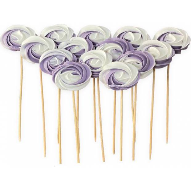Zuckerlutscher weiß und lila 12 Stk.