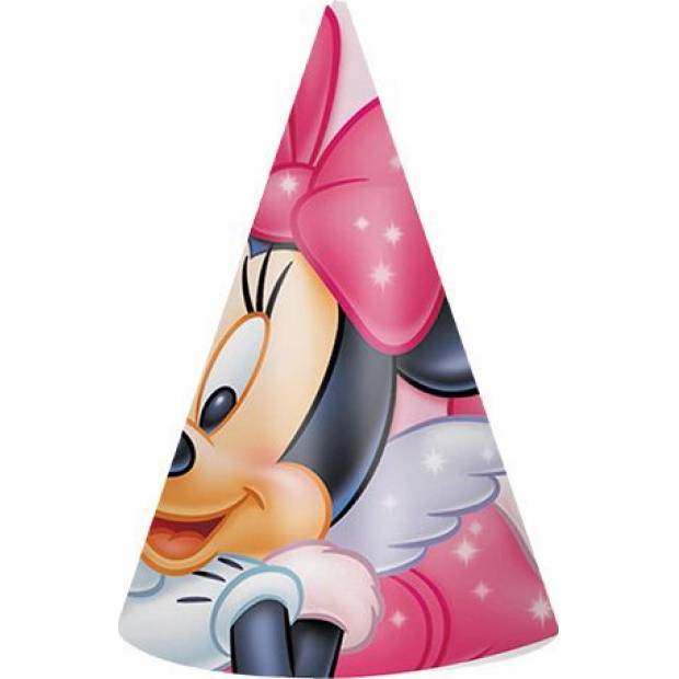 Partyk-Papierhut Rosa Minnie 6 Stück