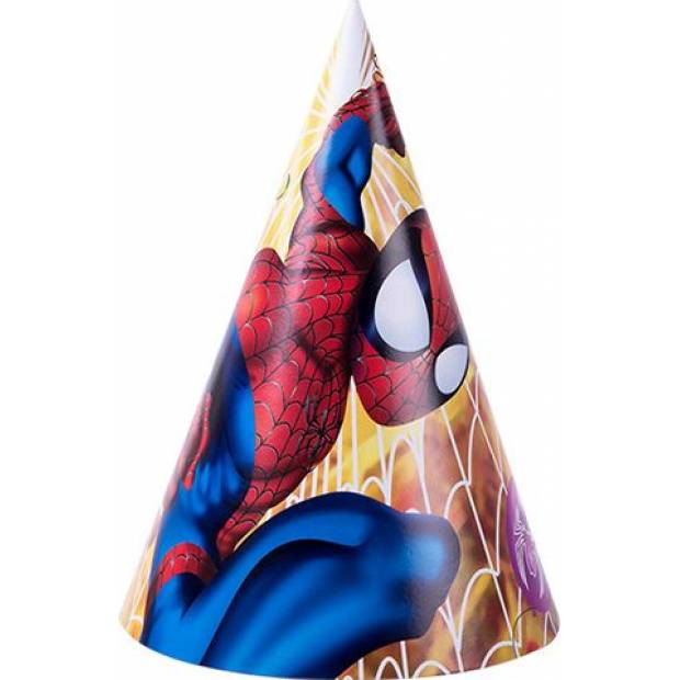 Party-Papiermütze Spiderman 6Stk