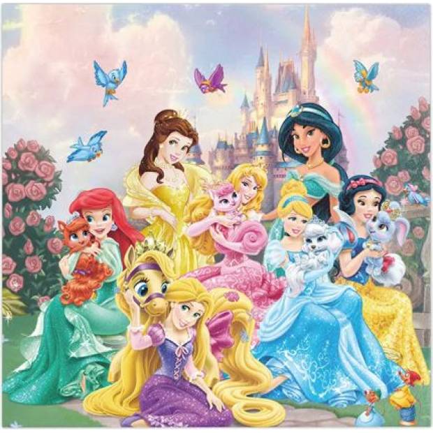 Papierservietten 16x16 cm, 20 Stk, Prinzessinnen