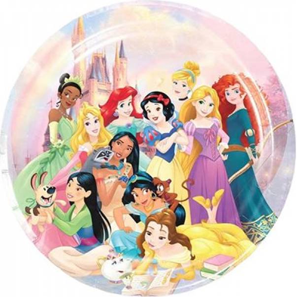 Pappteller aus Pappkarton 22 cm 10 Stück Prinzessin