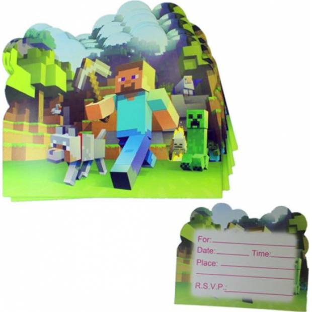 Einladung zum Geburtstag 10pcs Minecraft