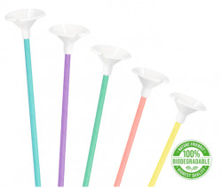 Umweltfreundliche Papierschnurstöcke für Ballons pastelfarben 10 Stk