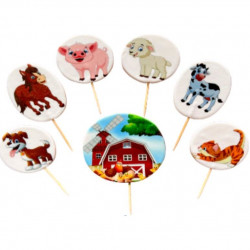 Zuckerfigur Spießchen Fröhlicher Bauernhof