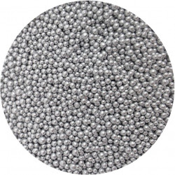 Zuckerperlen metallisch silber 3-4mm 80g