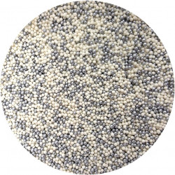 Silberne und weiße Zuckerperlen 80g