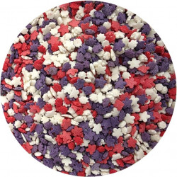 Zuckerdekoration rot-lila-weiß Mischung 80g