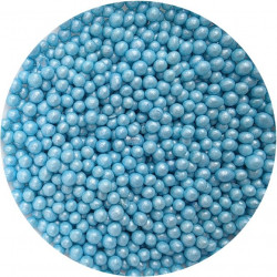 Zucker-Reis-Perlen blau Perle 5mm 80g