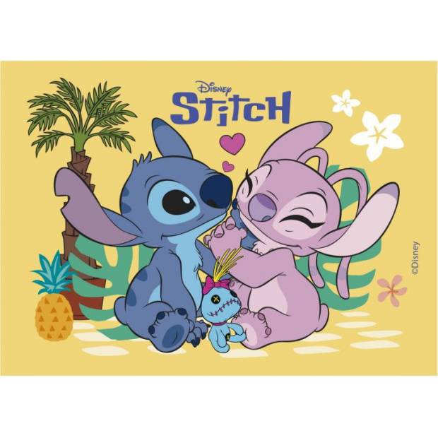 Fondantplatte für Kuchen Lilo und Stitch 21x14,8 cm