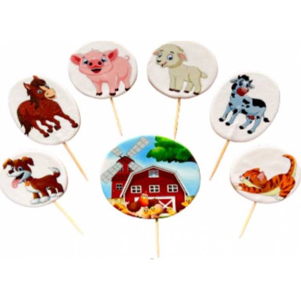 Zuckerfigur Spießchen Fröhlicher Bauernhof