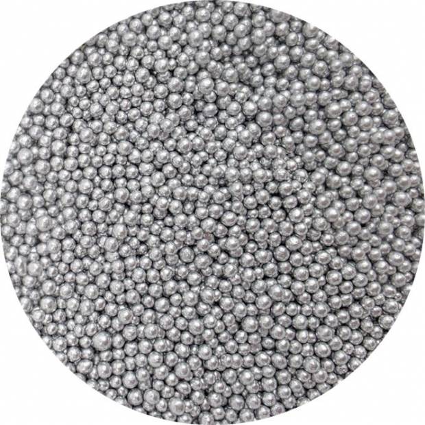 Zuckerperlen metallisch silber 3-4mm 80g