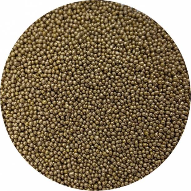 Zuckerperlen metallisch dunkelgold 2mm 80g
