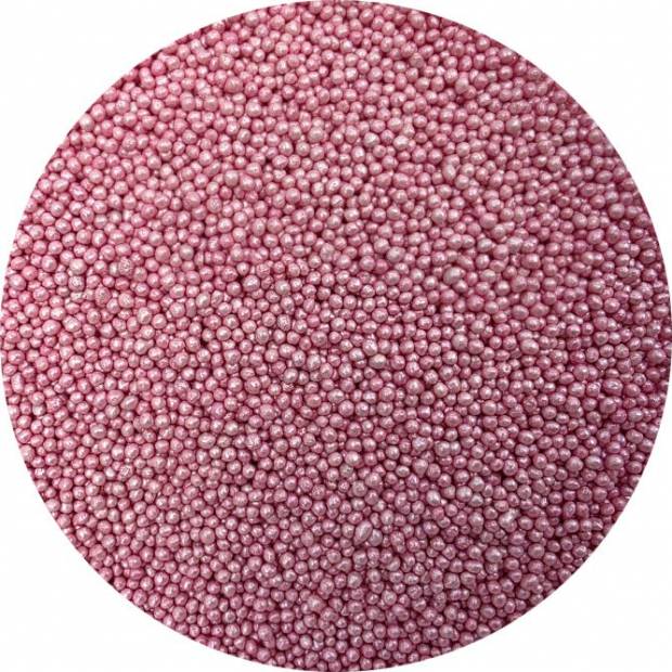Zuckerperlen metallisch rosa 2mm 80g