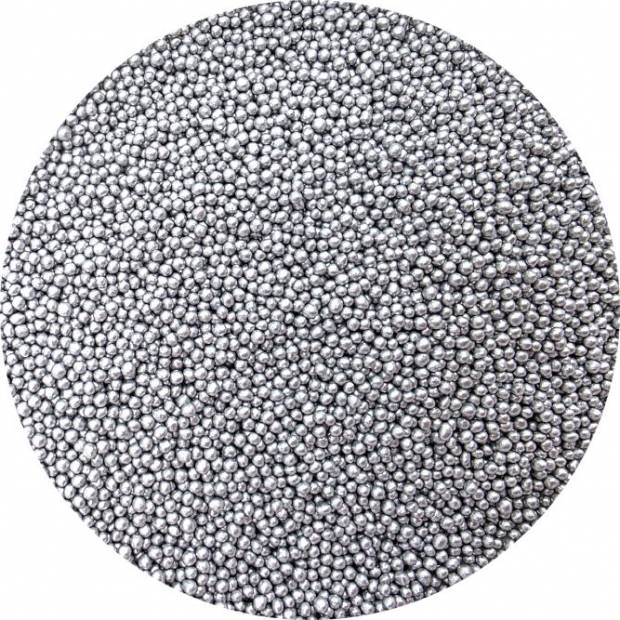 Zuckerperlen metallisch silber 3-4mm 80g