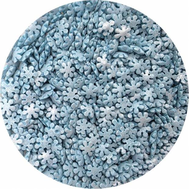 Zuckerdekoration blaue Schneeflocken 80g