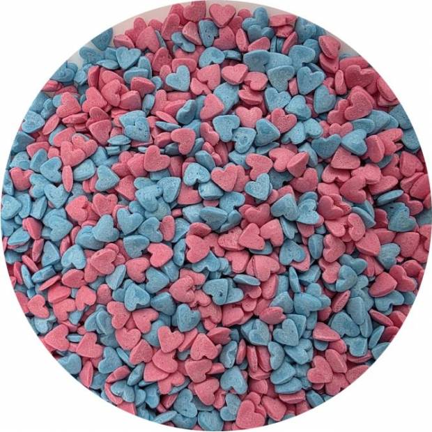 Zuckerdekoration Rosa-Blaue Herzen 80g