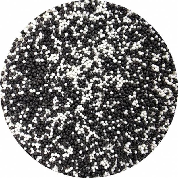 Zuckerdekorationsperlen schwarz und weiß 80g