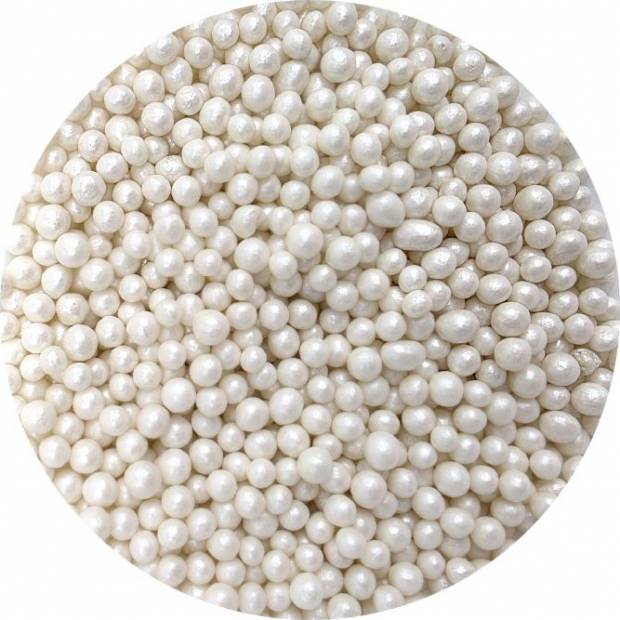Zucker-Reis-Perlen weiß Perle 5mm 80g