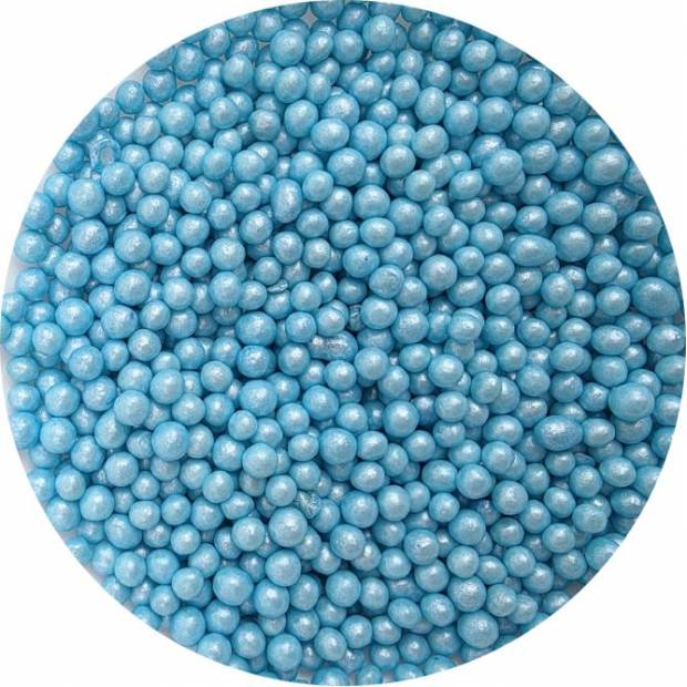 Zucker-Reis-Perlen blau Perle 5mm 80g