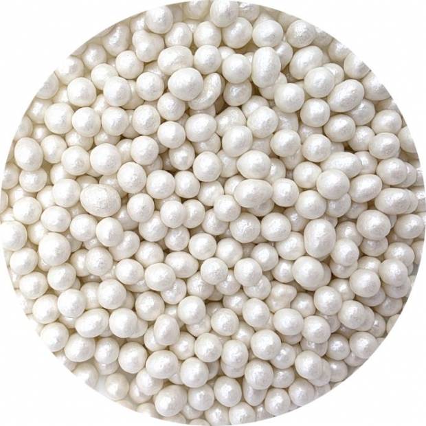 Zucker-Reis-Perlen weiß Perlmutt 7mm 80g