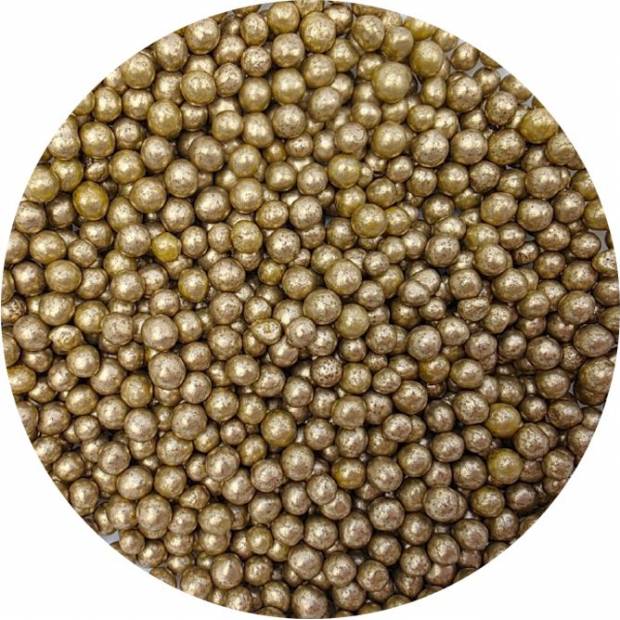 Zucker-Reis-Perlen gold 5mm 80g