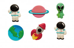 Zucker-Dekoration Weltraum 6 Stücke