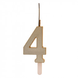 Goldene Kerze mit Funkenzahl 4