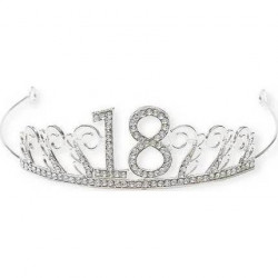 Nicht essbare Dekoration Metallische Krone Silber mit der Nummer 18