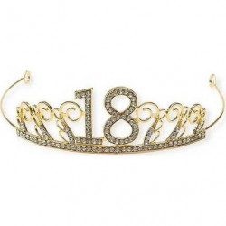 Nicht essbare Dekoration Metall Krone Gold mit der Nummer 18