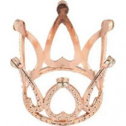 Nicht essbare Dekoration Metall Krone pink-gold Mini