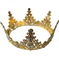 Nicht essbare Dekoration Metall Krone Gold mit Regenbogensteinen