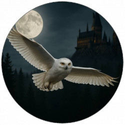 Essbares Papier Eule Hedvika fliegt über den Wald Harry Potter 19,5cm
