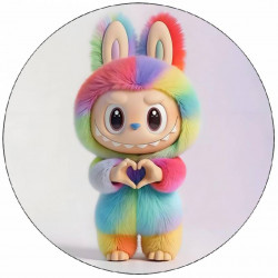 essbare Regenbogen-Papier Labubu 19,5 cm