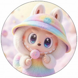 essbare Papier Labubu Regenbogen 19,5 cm