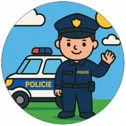 essbarer Papier, gezeichnet von einem Polizisten, 19,5 cm