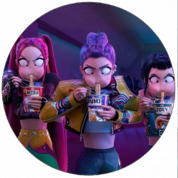 Essbares Papier K-Pop Dämonenjägerin Mira, Rumi und Zoey - Nudeln 19,5 cm