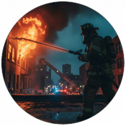 essbares Papier Feuerwehrmann in der Nacht 19,5 cm