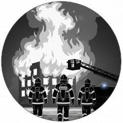 Essbares Papier Feuerwehrmann beim Brand des Hauses Grafik 19,5 cm