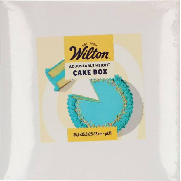 Weißer Kuchenbox 25,5x25,5x25-33 cm