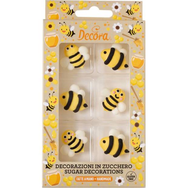 Honigbienen-Zucker-Dekoration, 6 Stück