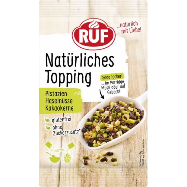 Příodní dekorieren Pistazien, Kakaopulver und Haselnüsse 30g