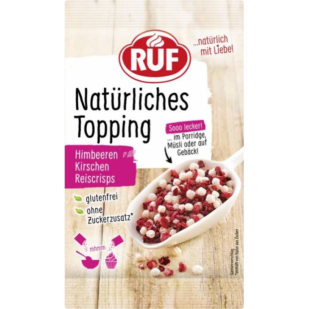 Himbeere, Kirsche und Reiscrispies zum Garnieren 15g