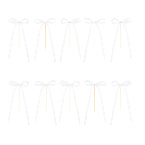 weiße Schleifen-Nadelspitze 10 Stück