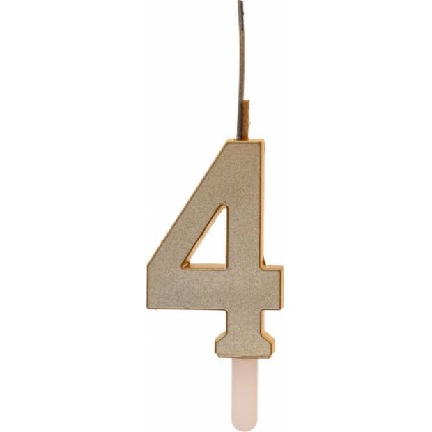 Goldene Kerze mit Funkenzahl 4