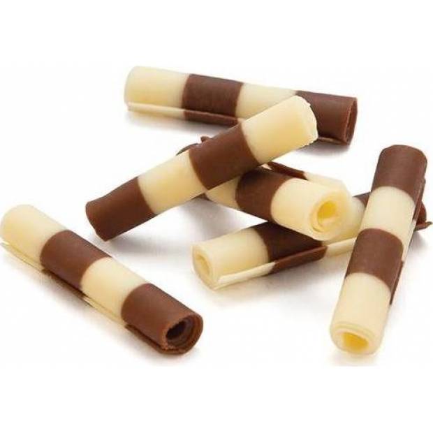 Schokoladen-Rollen zweifarbig Thuja (50 g)