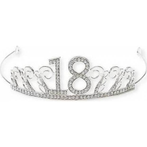 Nicht essbare Dekoration Metallische Krone Silber mit der Nummer 18