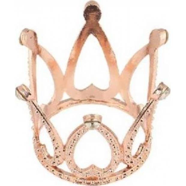 Nicht essbare Dekoration Metall Krone pink-gold Mini