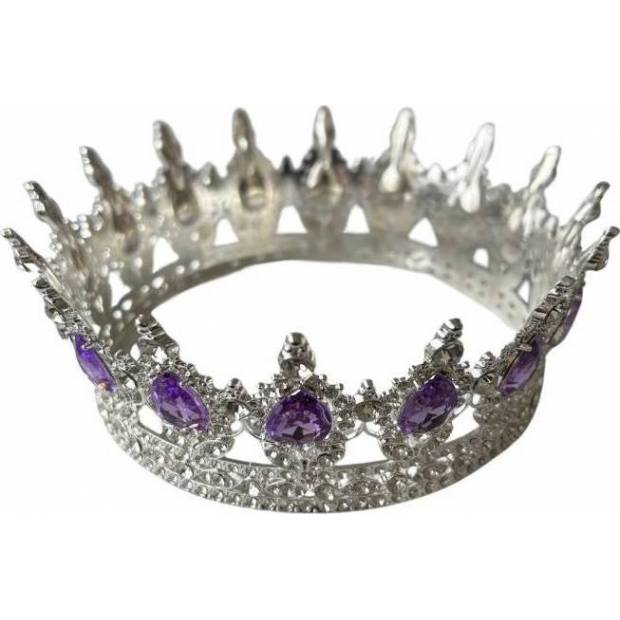Nicht essbare Dekoration Metallischer Krone Silber mit violetten Steinen in Tränenform