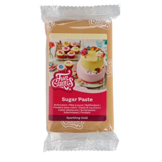 Glitzernde goldene Deck- und Modelliermasse 250 g